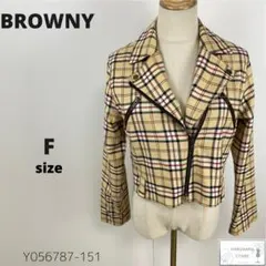 美品 BROWNY ブラウニー テーラードジャケット 羽織り チェック柄 短丈のサムネイル