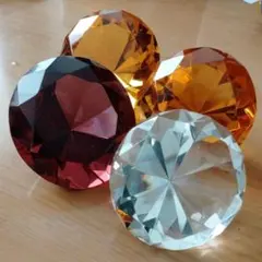 ①巨大クリスタルダイヤモンド4個 きらきら宝石置物 / 雑貨 風水 パワーUP