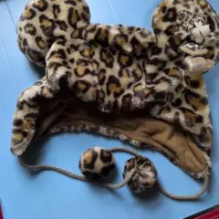 ミッキー耳付きヒョウ柄帽子