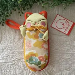 【新品】招喜屋 まねきや ペンケース メガネケース 小物入れ 猫 花柄 和雑貨