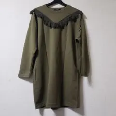 w closet / オリーブ色 長袖ワンピース