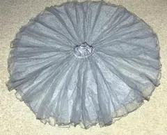 フレアスカート グレー ひざ丈 レース チュール　全円　スカート