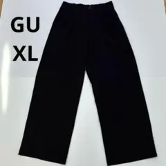 GU タックセミワイドパンツ XL 黒　ブラック フォーマル オフィス ワイド
