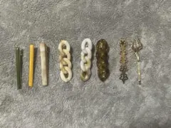 ヘアクリップ 8個セット ストーンモチーフ 貝殻モチーフ