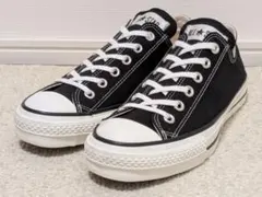 美品 Converse コンバース オールスターロー 黒スニーカー 日本製 8