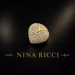 NINA RICCI ニナリッチ ハート イヤリング兼ブローチ 美品 ゴールドのサムネイル