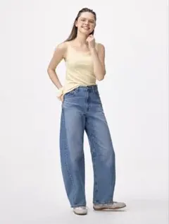 GU バレルレッグジーンズ 65ブルー Lのサムネイル