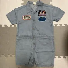 しまむら ディズニー ミッキー ミニー デニム つなぎ 90 オーバーオール