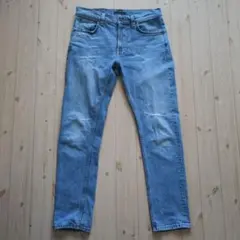 NUDIE JEANSダメージデニムストレッチジーンズLean Dean W31