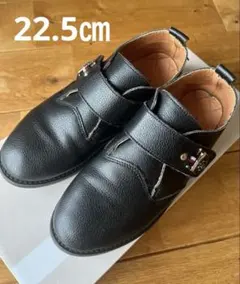 キッズ用 ブラック レザー フォーマルシューズ
