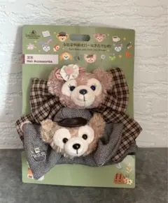 上海ディズニー　スクール小さい教室　ダッフィーシェリーメイヘア飾ヘアゴムピン