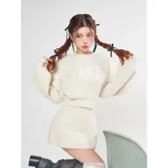 Darich キルティングロゴニットセットアップ white