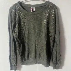 Rolled Via 【M】グレー スタッズ 長袖　かっこいい　おしゃれ