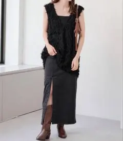 kastane アシメデニムロングスカート