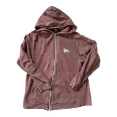 OLD STUSSY ステューシー ジップアップパーカー ブラウン XLフェード