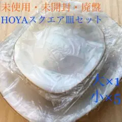 【未使用・未開封・廃盤品】HOYA 紫陽花柄スクエア皿 大皿×1 小皿×5