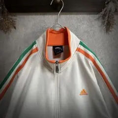 【希少カラー】adidas トラックジャケット ベージュ×オレンジ グリーン