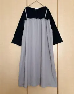 293 キャミソール重ね着風ワンピース 大きいサイズ4L