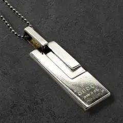 新品仕上済] GUCCI シルバー ナンバー 数字 7プレート ネックレス