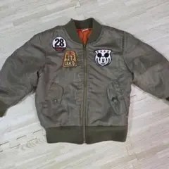 ミッキー刺繍オリーブグリーンMA-1ジャケット　95cm