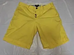 H&M スリムフィット ショートパンツ イエロー 33インチ 100%コットン