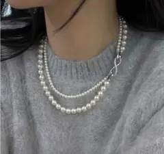 SALE パール ２連 ネックレス 4way 8mm フォーマル 白 ホワイト