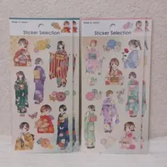 【未使用】セリア デザインシールはんなりおとめ4点まとめ売り