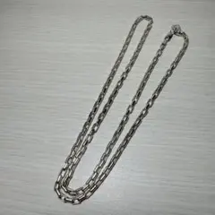 シルバー925 スクエアチェーン　ロング　ネックレス　重量感