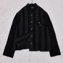 レディース ニットジャケット カーディガン風 羽織り モード系 レトロ 古着女子