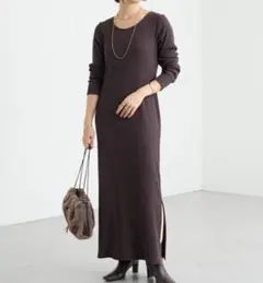 【全骨格細見え】NEW2WAYロングリブワンピース