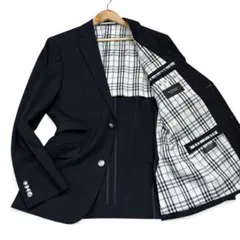 極美品 バーバリーブラックレーベル テーラードジャケット ノバチェック 黒