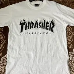 スラッシャー THRASHER ファイヤーロゴ Tシャツ Mサイズ ホワイト