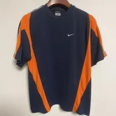 Nike スポーツ用 ドライTシャツ ネイビー/オレンジ L