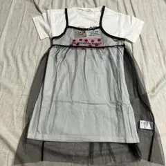 アルジー 130 ワンピース チュール 重ね着風 半袖 女の子 新品 未使用