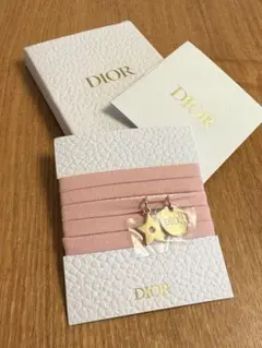 Dior ピンクリボン チャームブレスレット