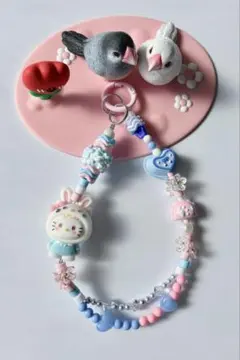 ハンドメイド うさぎキャラクター ストラップ
