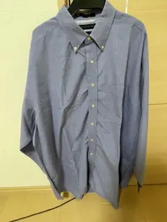 (古着)最終値下TOMMY HILFIGER ボタンダウン長袖シャツ ブルー