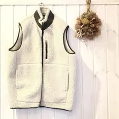 完売商品❣️無印 メンズ ボアフリースベスト サンドベージュ XL ジップアップ