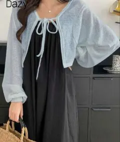 shein カーディガン　水色　ライトブルーカーディガン