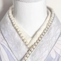 成人式振袖　パール重ね襟レース半衿フリル伊達襟卒業式袴　浴衣着物　帯飾り　七五三