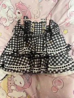 LIZLISA はしごリボンギンガムティアードスカパン ブラックのサムネイル