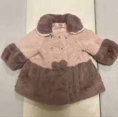 Souris ピンク　ファーコート 80サイズ　アウター　上着