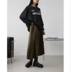 AZUL by moussy プリーツスカート フリーサイズ ゴールド ロング