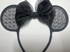 ディズニー ミニー　ドット柄リボンカチューシャ