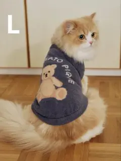 新品Lサイズ　ジェラートピケ　ベアジャガードプルオーバー　ネイビー