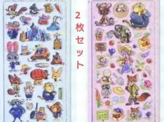 ズートピアシール2枚セット♥硬い ぷっくり ぷくぷく うるちゅる ディズニー