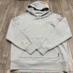 美品 ヘリーハンセン ビックロゴパーカー フーディー グレー