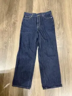 GU 濃紺 ストレートデニム パンツ XL