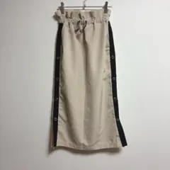 ✨良品✨ PAGEBOY【Ｆ】ロングスカート ウエストゴム サイドボタン 薄手