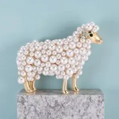 ブローチ 冠婚葬祭 パール 羊 コサージュ フォーマル 卒業式 入学式